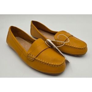 Old Navy Mustard Yellow Penny Loafer Driving Mocs Cushioned Memory Foam NEW Sz 7